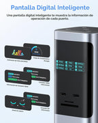 RayCue Estación de acoplamiento USB C, pantalla triple 15 en 1 con 5 botones de acceso directo, pantalla inteligente, DP y HDMI, 10G USB A/C, Gigabit Ethernet, 100 W PD, audio, estación de