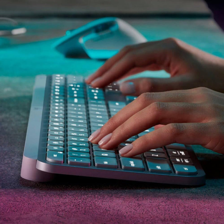 Logitech MX Keys S - Teclado inalámbrico, perfil bajo, escritura si...