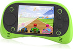 Juego de mano para niños: 230 videojuegos retro precargados, pantalla grande de 3.5 pulgadas y batería recargable USB-C, juguete de arcade portátil de regalo para niños y niñas (verde)