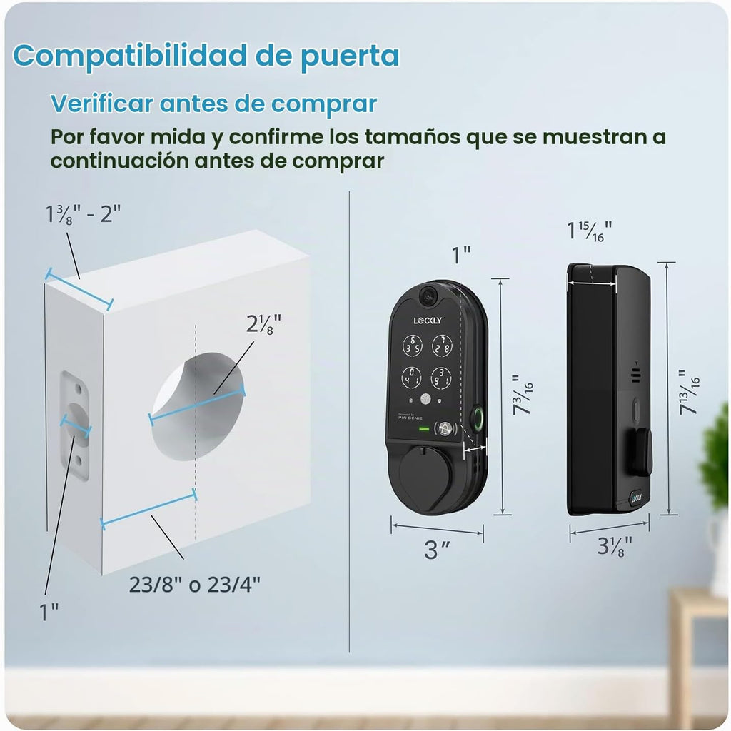 Lockly Vision Cerradura Inteligente con Cámara de Video/Timbre de Audio de 2"