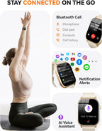 Relojes inteligentes para mujeres y hombres, reloj de seguimiento de actividad física con 110 modos deportivos, contador de pasos/monitor de sueño/podómetro, impermeable IP68, reloj inteligente con control de música y llamadas Bluetooth para