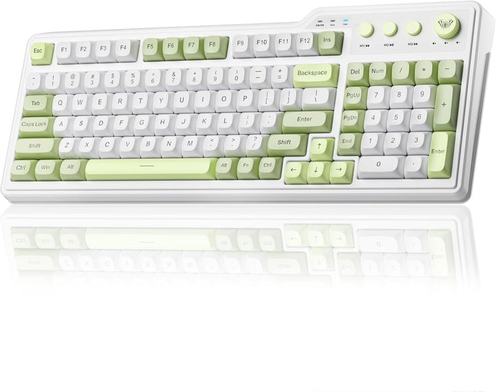 Aula F3099 - Teclado inalámbrico con perilla multimedia, triple mod...