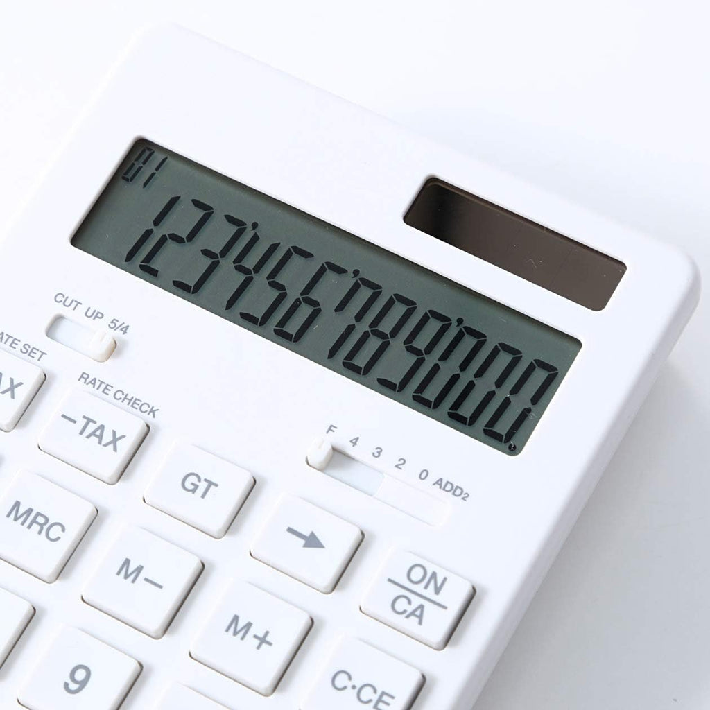 MUJI 37355538 Calculadora, Calculadora Normal, Blanco, 12 dígitos (KK-1154MS)