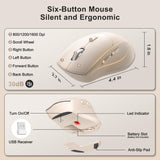 Combo de teclado y mouse inalámbricos, teclas onduladas de tamaño c...