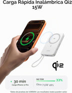 UGREEN Magflow Air Qi2 - Banco de energía magnético de 10000 mAh, c...