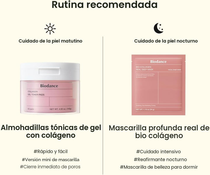 Biodance Almohadillas de tóner de gel de colágeno, minimizador de p...