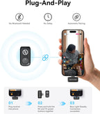 Micrófono inalámbrico Hollyland Lark A1 para iPhone 17/16/15 y Android, Mini Duo (2TX + USB-C RX)