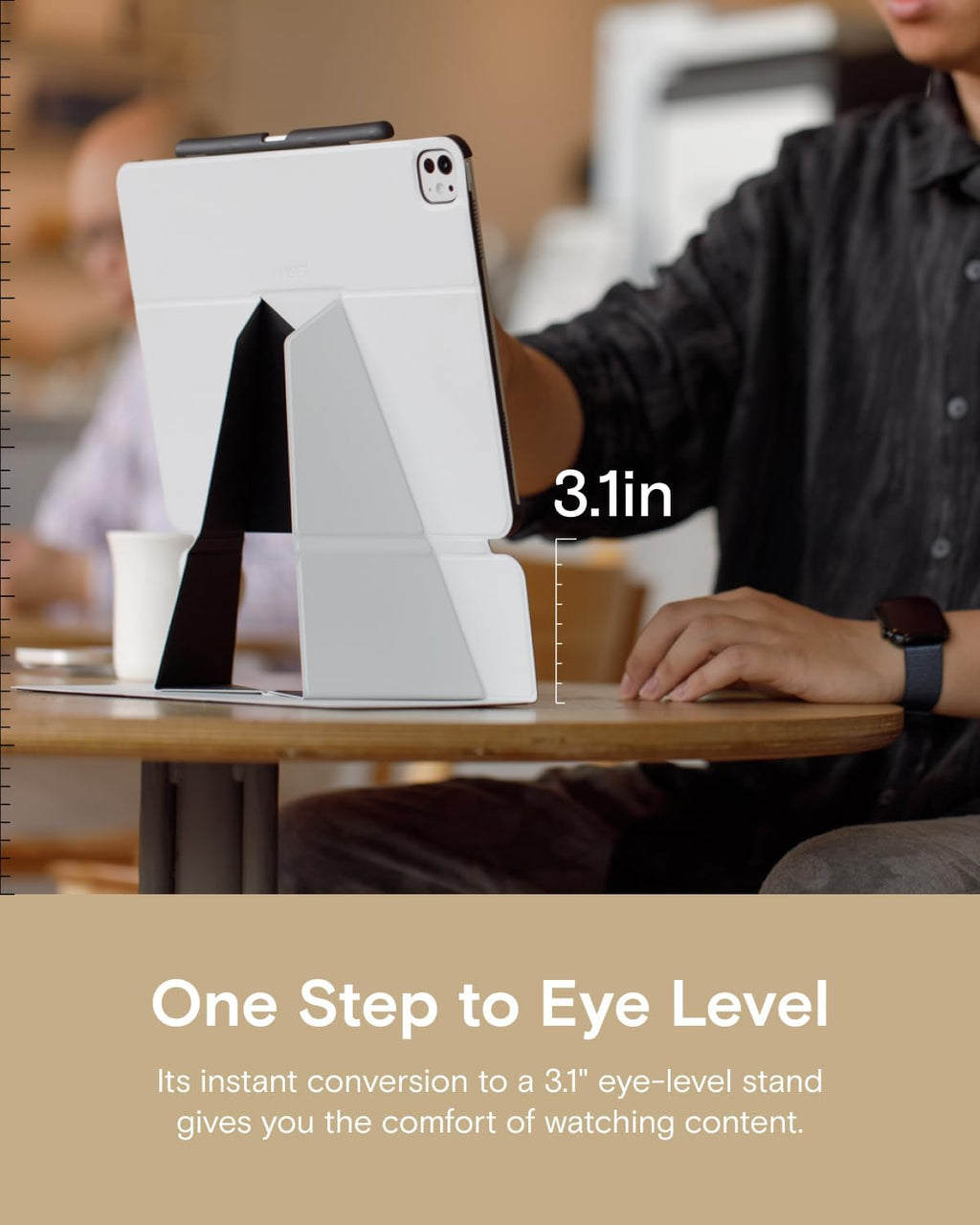MOFT Funda tipo libro para iPad Air de 13 pulgadas M3/M2 (2025/2024) – Funda protectora con soporte para lápiz desmontable, visión multiángulo, funda de piel MOVAS, apagado y encendido automático
