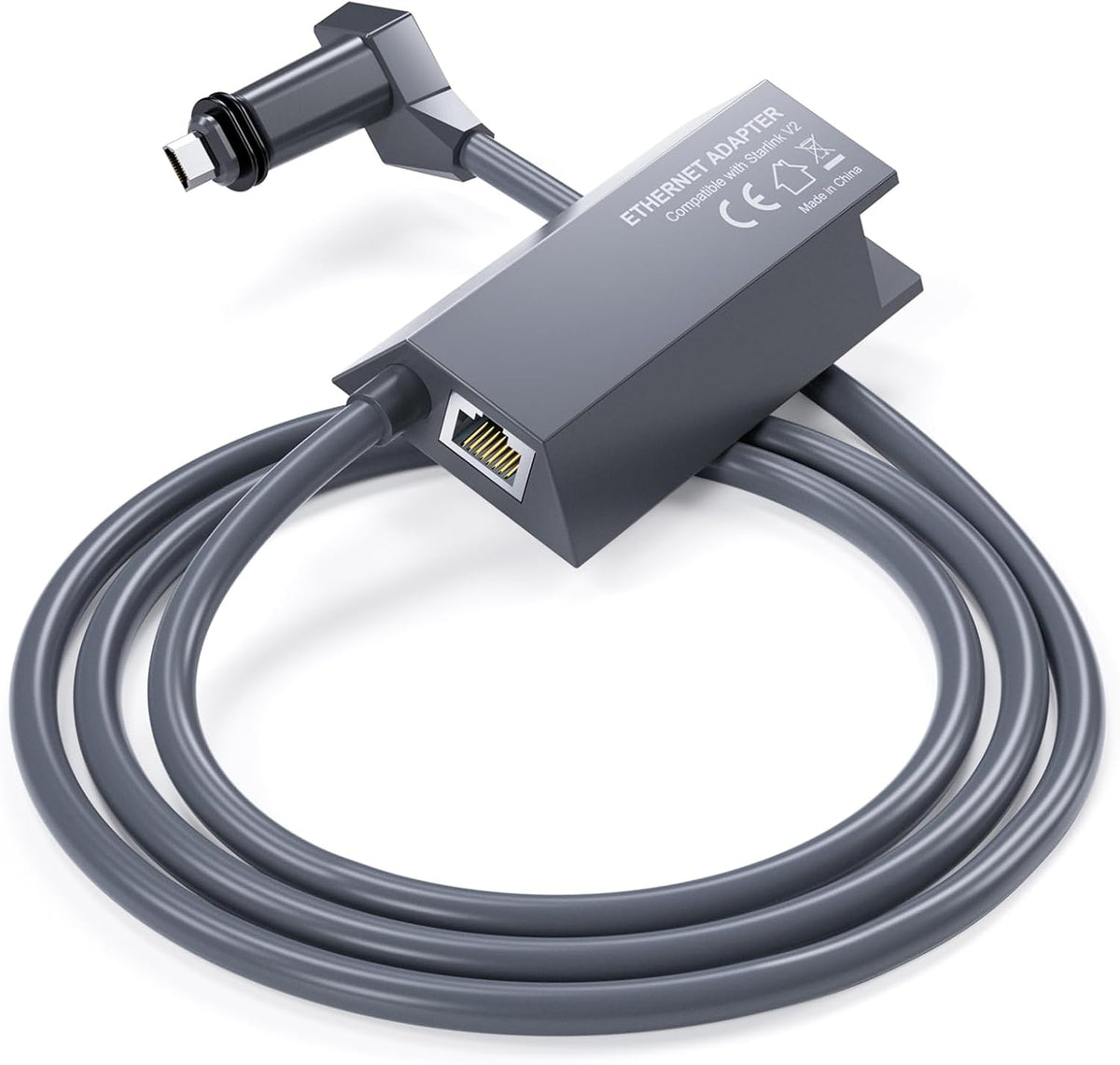Adaptador Ethernet Starlink para Internet Satelital Rectangular V2, Adaptador Ethernet Starlink Gen 2 para Conexión Externa Cableada Rápida y Estable Star-Link Estándar Activado Gen 2