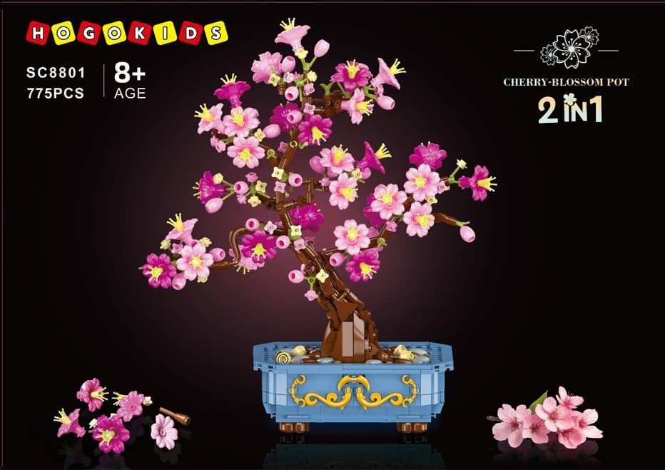 HOGOKIDS Juego de construcción de bonsái de flores de