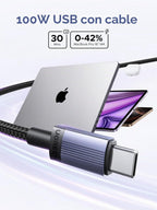 UGREEN Paquete de 2 cables USB C de 100 W de carga rápida, cable tipo C USB C para iPhone 17/16/15, MacBook Pro/Air, Galaxy S25/S24/S23, iPad Pro/Air, Pixel 10/9, Switch, AirPods, 10 pies
