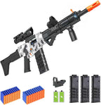 Pistola de juguete realista para pistolas Nerf, dardos de espuma, con alcance de 120 balas suaves, 3 revistas, ametralladoras eléctricas semiautomáticas para niños de 8 a 12 años, regalos de cumpleaños para niños y adultos