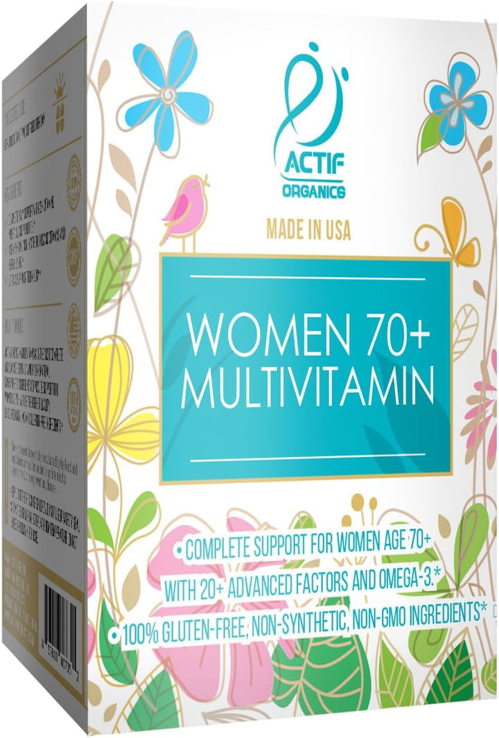 ACTIF Multivitamínico orgánico para mujeres mayores de 70 años con...
