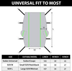 Funda para automóvil con tira reflectante verde, protector de granizo con forro de algodón, cubierta de parabrisas para hielo y nieve, cubierta de carrocería para todo tipo de clima para sol, lluvia, polvo