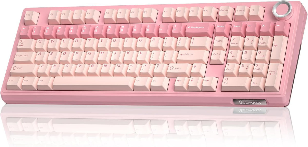 SOLAKAKA Teclado mecánico inalámbrico KI99 Pro 96% (rosa, interrupt...