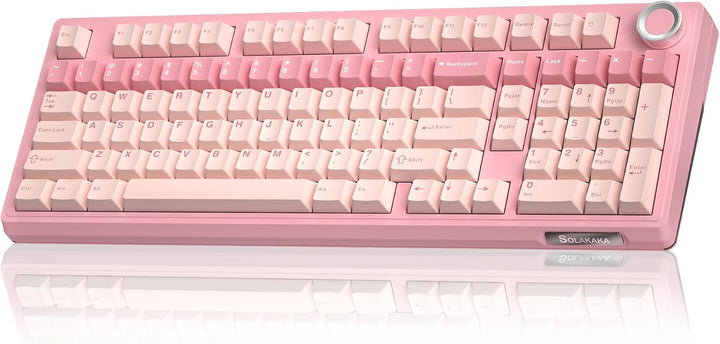 SOLAKAKA Teclado mecánico inalámbrico KI99 Pro 96% (rosa, interrupt...