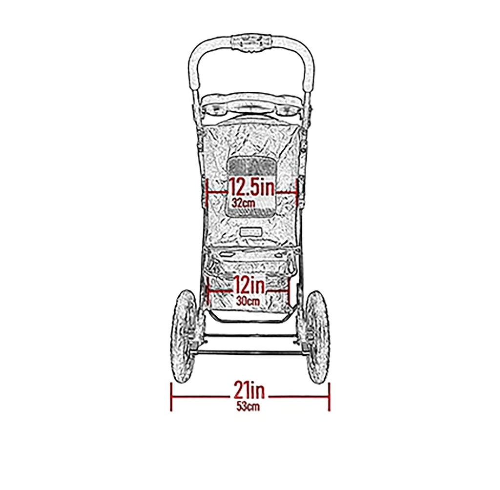 Pet Gear NV - Cochecito para mascotas sin cremallera para gatos y perros, entrada sin cremallera, fácil de plegar con una sola mano, neumáticos rellenos de gel, almohadilla de felpa + funda para clima