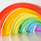 6 piezas de juguete acrílico de arco iris, 100% acrílico, puente de arco Montessori, bloques de construcción de arco iris para niños, juguetes educativos de aprendizaje de luz sensorial