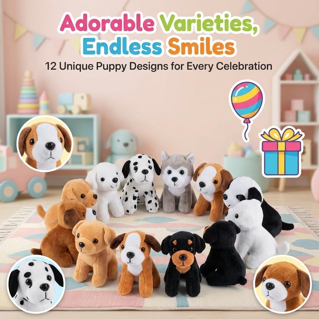 Bedwina Cachorros de peluche \u2013 (paquete de 36) animales de pel...