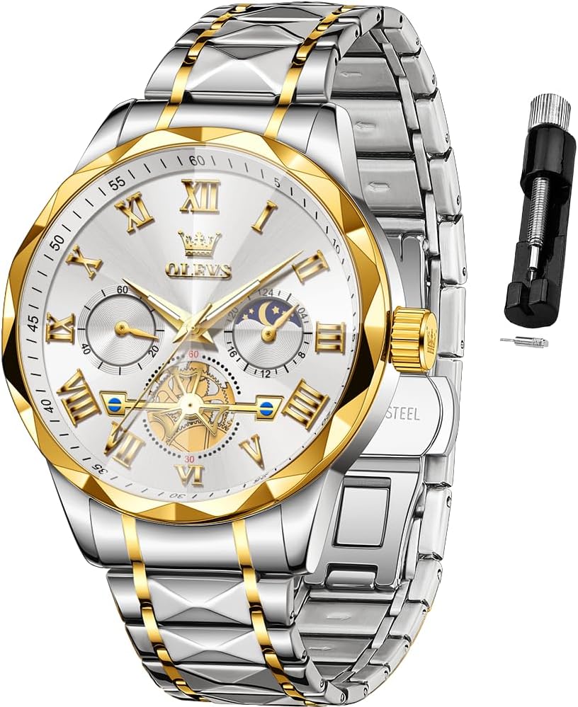 OLEVS Reloj para Hombres Clásico de Negocios en Acero Inoxidable Reloj para Hombre