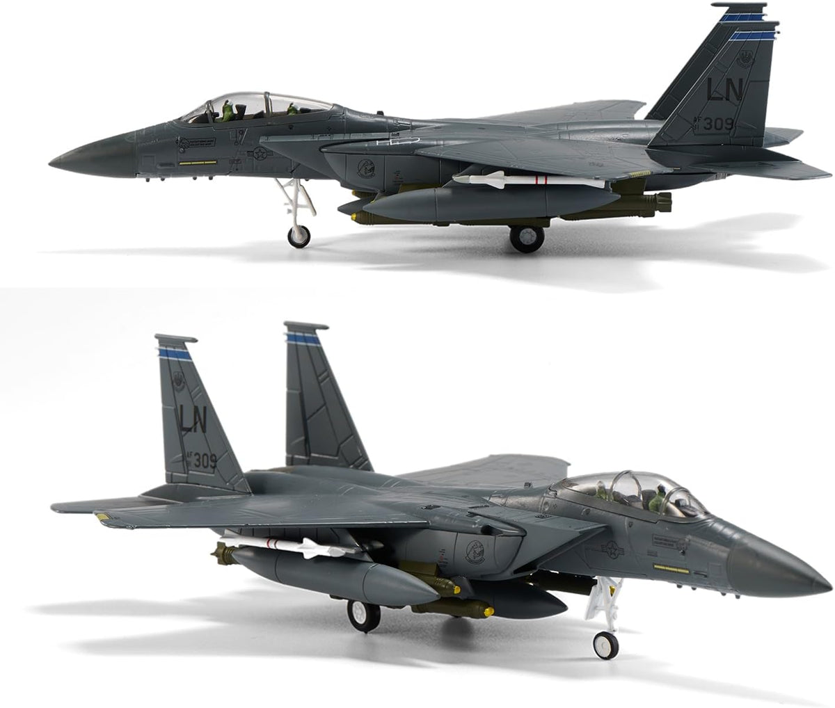 Escala 1:100 F-15E Strike Eagle Modelo de Caza Militar de Metal Fundido a Presión para Colección o Regalo Cola LN