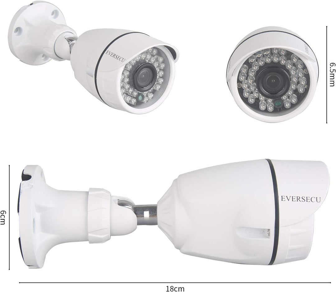 Eversecu Sistema de cámara de seguridad de 4 canales 1080P Lite DVR...