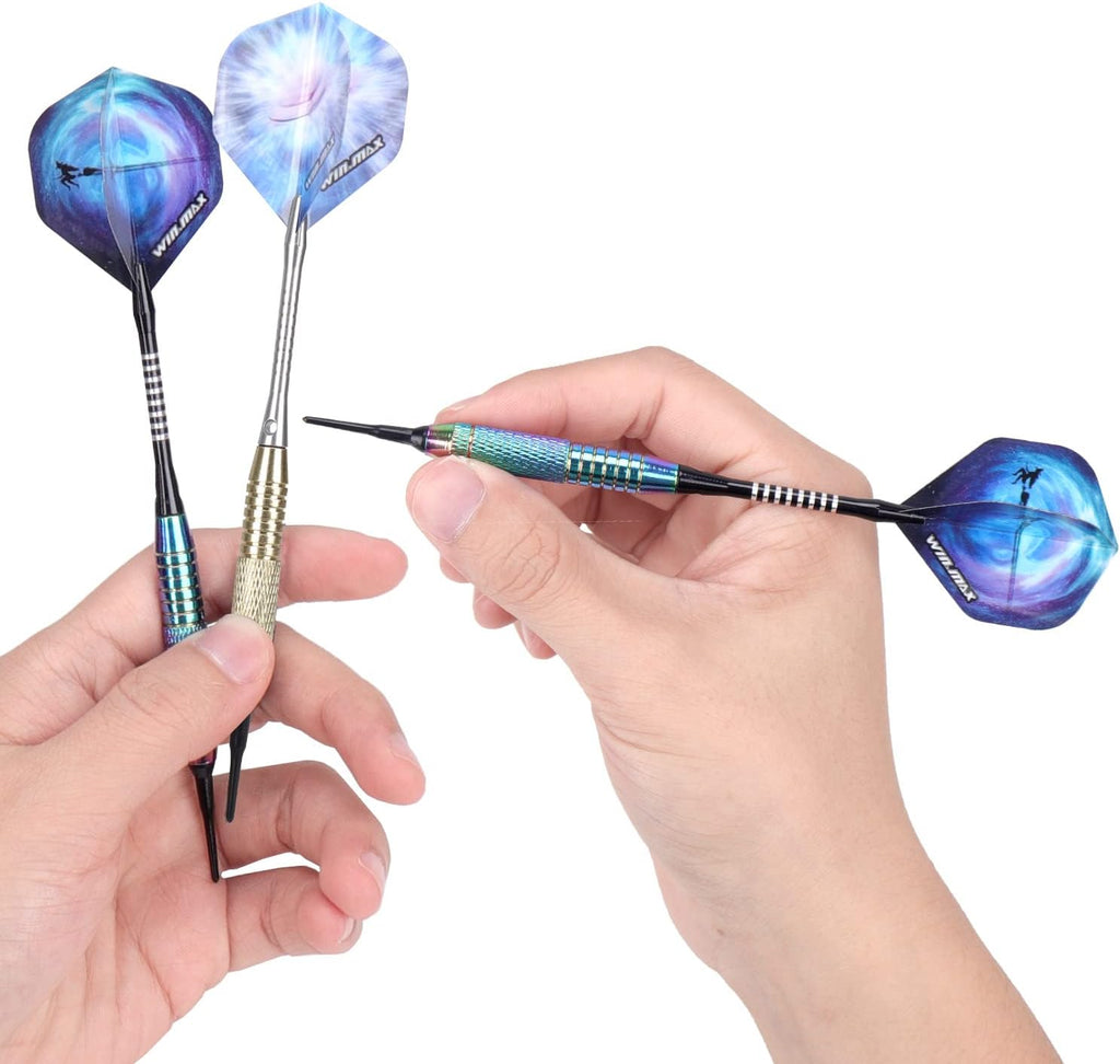 WIN.MAX Darts Punta de plástico 12 unidades Dardos de punta blanda para tablero electrónico de dardos
