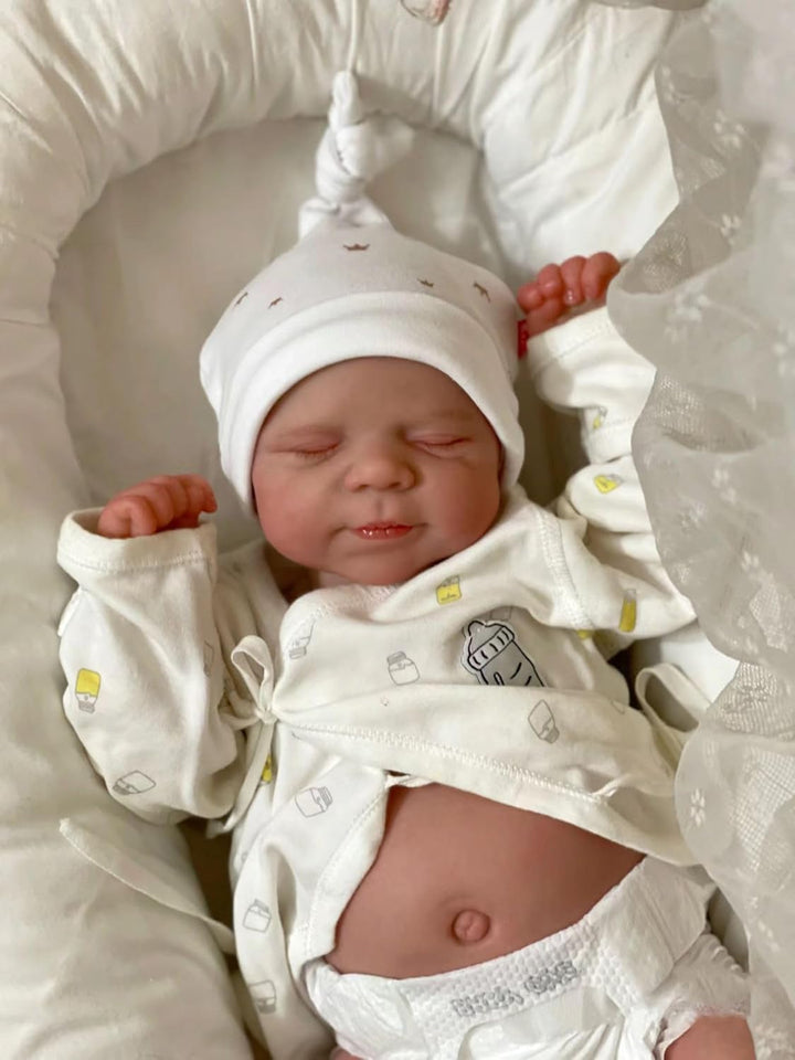 Zero Pam Muñecas Reborn de 45 cm de la vida real, bebé niño con ojo...
