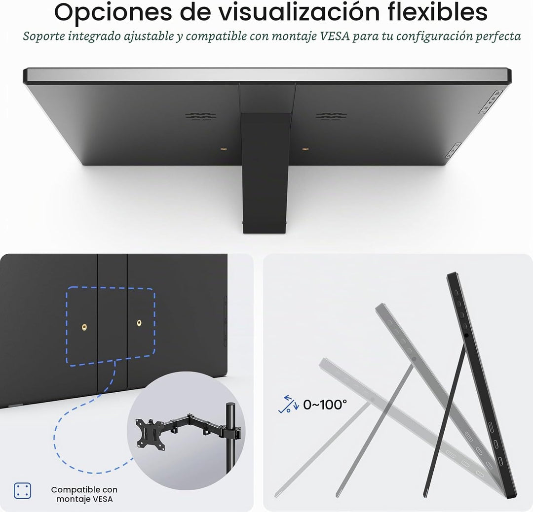 Yxk Monitor portátil de 14 pulgadas 1200P 60Hz IPS HDR Monitor de v...