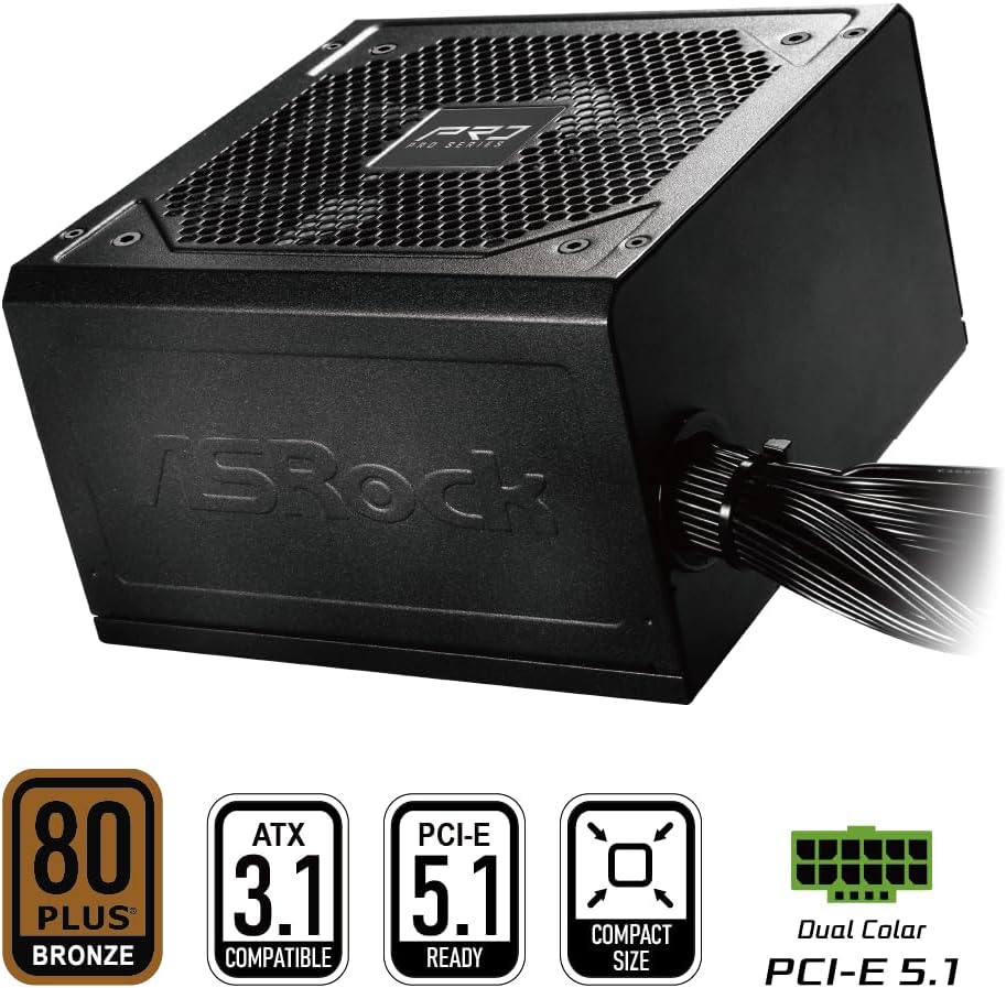 ASRock PRO-750B Fuente de alimentación - 750W 80 Plus Bronce Certif...