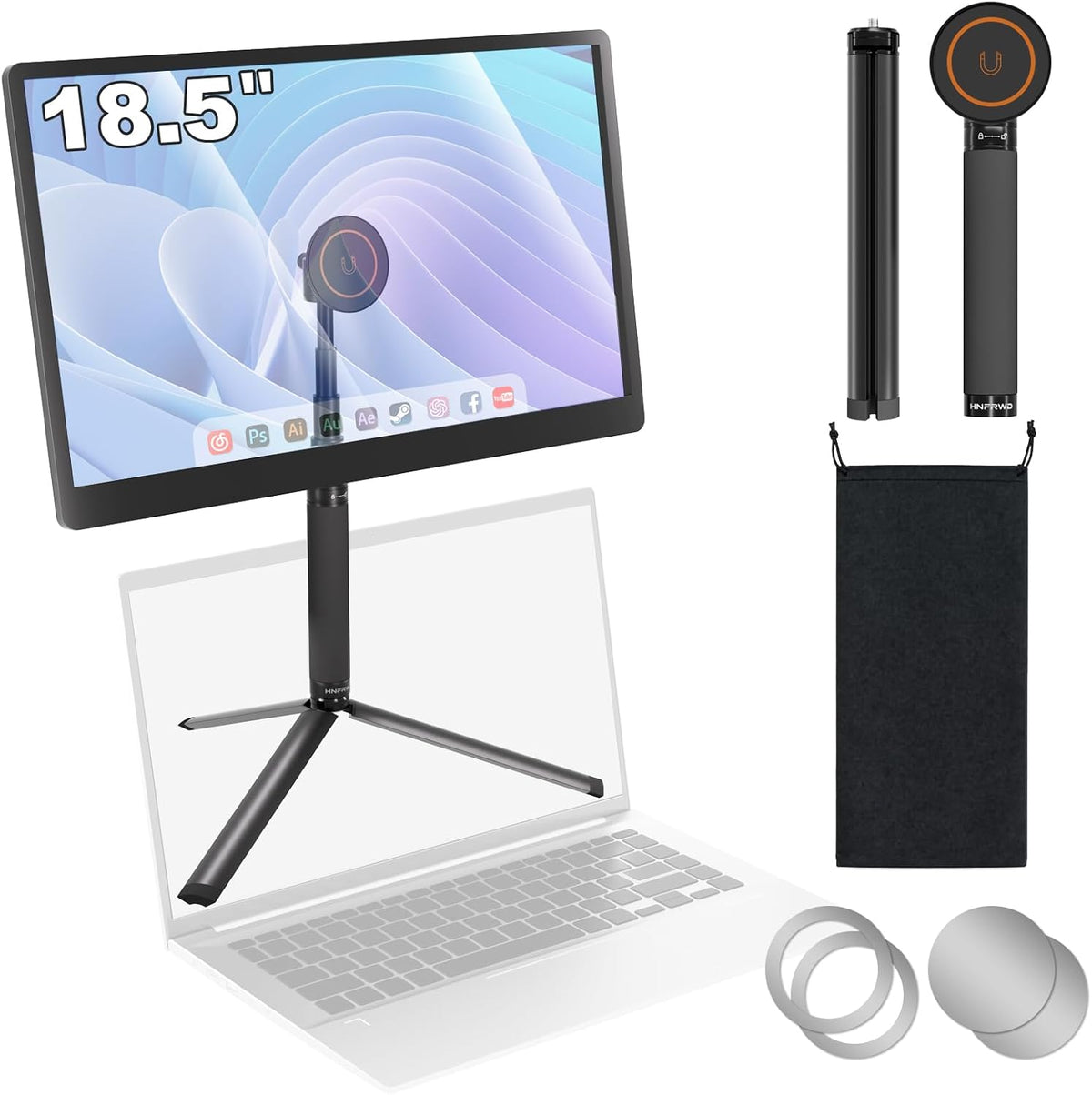 Soporte de monitor de viaje portátil para escritorio, soporte de pantalla
