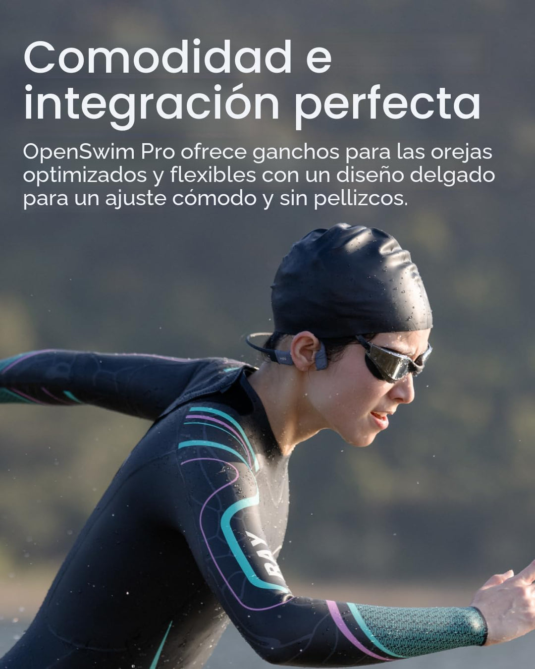 SHOKZ OpenSwim Pro - Auriculares deportivos de conducción ósea Blue...