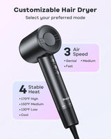 Bopcal Hair Dryer, Ionic Blow Dryer with Diffuser, 150,000 RPM Prof...