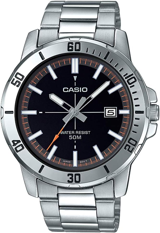 Casio Reloj Hombre Analógico Dial Marrón Acero Inoxidable