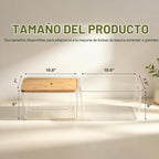 Dispensador de bolsas de basura acrílicas 2 en 1 debajo del fregadero, soporte para bolsas de basura con parte superior de bambú apilable para cocina, despensa, cuarto de servicio