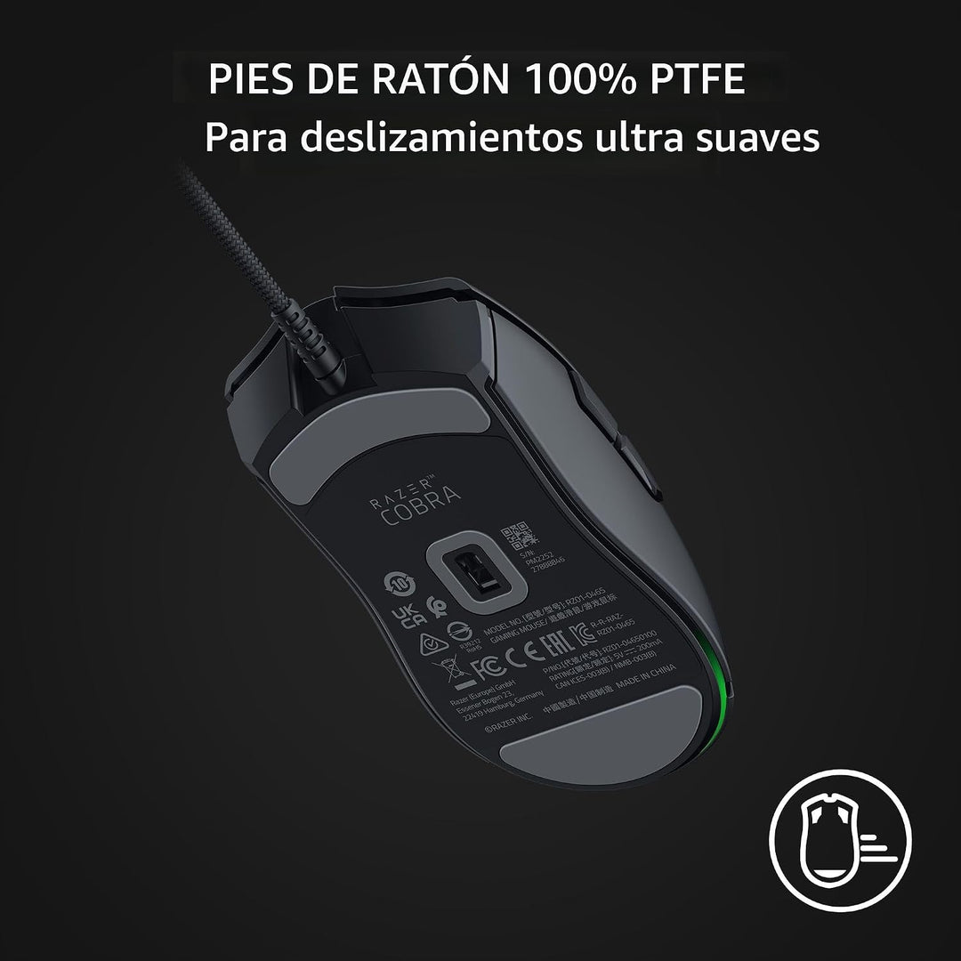 Ratón Razer Cobra con cable para juegos: diseño ultraligero de 58g...