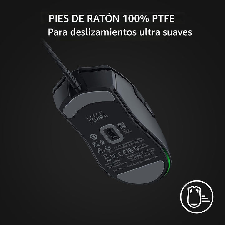 Ratón Razer Cobra con cable para juegos: diseño ultraligero de 58g...