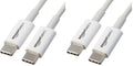 Amazon Basics USB-C a USB-C Cable, 6 Foot | 480Mbps Speed | USB-IF Certified | blanco | Pack de 2