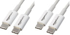 Amazon Basics USB-C a USB-C Cable, 6 Foot | 480Mbps Speed | USB-IF Certified | blanco | Pack de 2