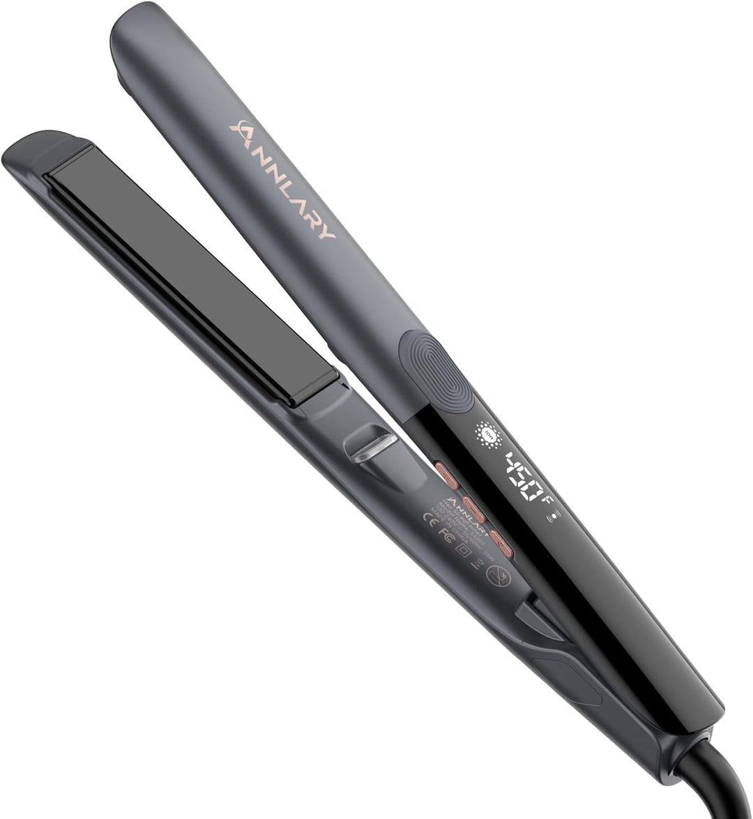 Annlary - Plancha de pelo de 1 pulgada y rizador de pelo de titanio...
