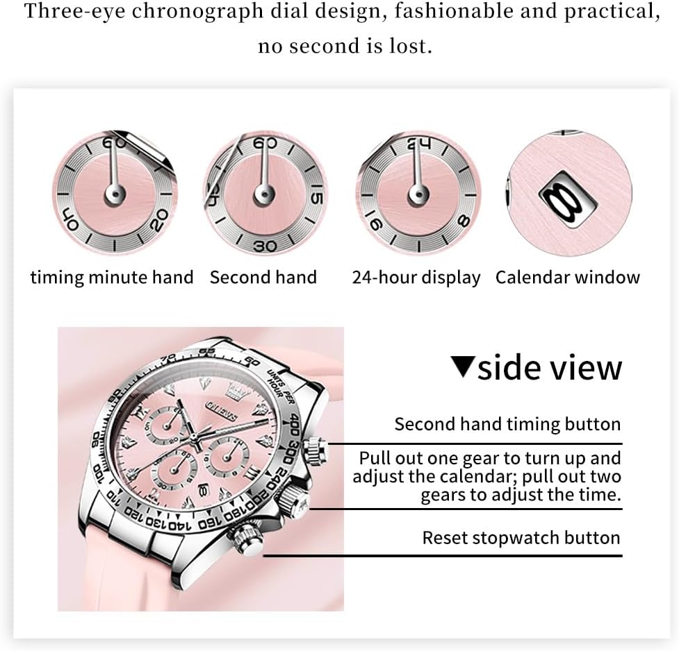 OLEVS Relojes de diamante de lujo pequeños para mujer - Pulsera de acero inoxidable, impermeables, analógicos, luminosos, con fecha, relojes de vestir de negocios para damas