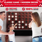 Swooc Games® - Juego de pared gigante 4 en una fila - 60% más silencioso - Juegos de pared de tamaño jumbo - Juego de sala de juegos, accesorios y decoración - Decoración de garaje y sótano - Conexión