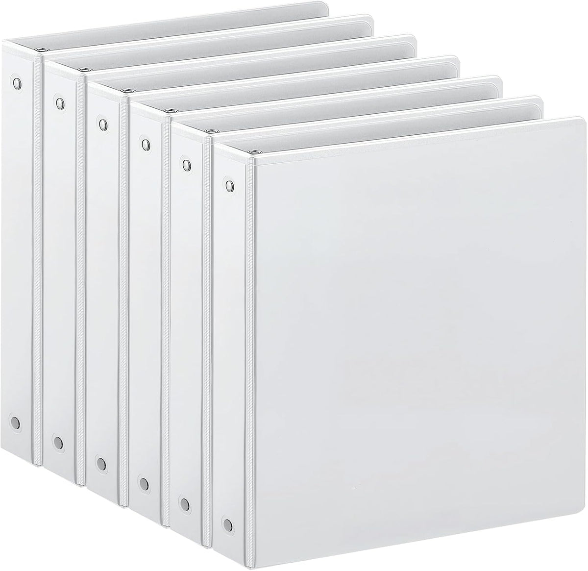 SUIN Carpeta de 3 anillos de 1 pulgada con 2 bolsillos, carpetas transparentes personalizables para letras de EE. UU. de 8.5 x 11 pulgadas, sin PVC, carpeta de 1 pulgada para oficina, hogar y escuela, color blanco, paquete de 6