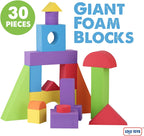 LOLO TOYS Bloques de espuma de construcción grandes para niños pequeños – Bloques de construcción gigantes gigantes grandes (30 piezas)