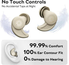 OHAYO Auriculares para dormir A10 Bluetooth 6.0 con aislamiento de ruido para personas que duermen de lado, sin control táctil, pequeños auriculares para dormir, aplicación de ruido blanco (gris)