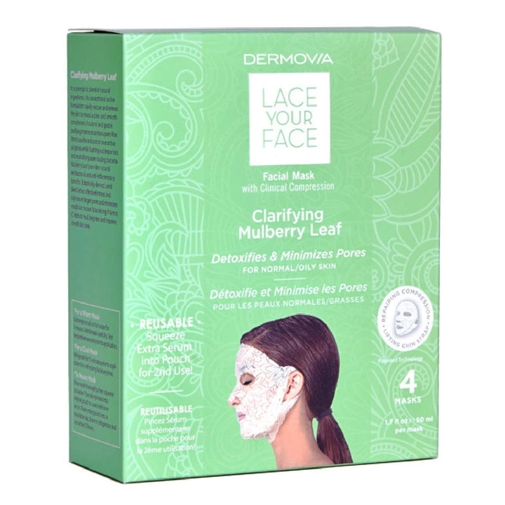 Máscara facial Lace Your Face de compresión, como se ve en el progr...