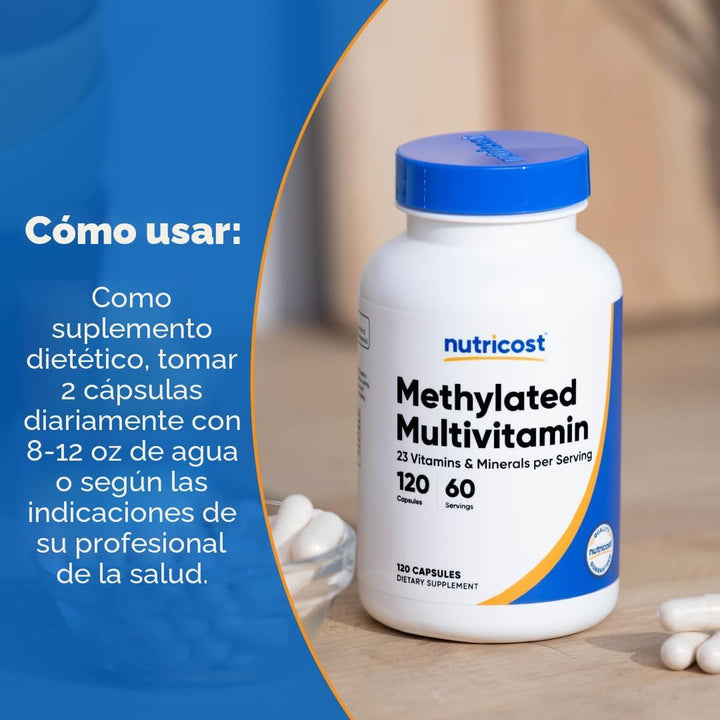 Nutricost Multivitamínico metilado 120 cápsulas, 60 porciones - 23...