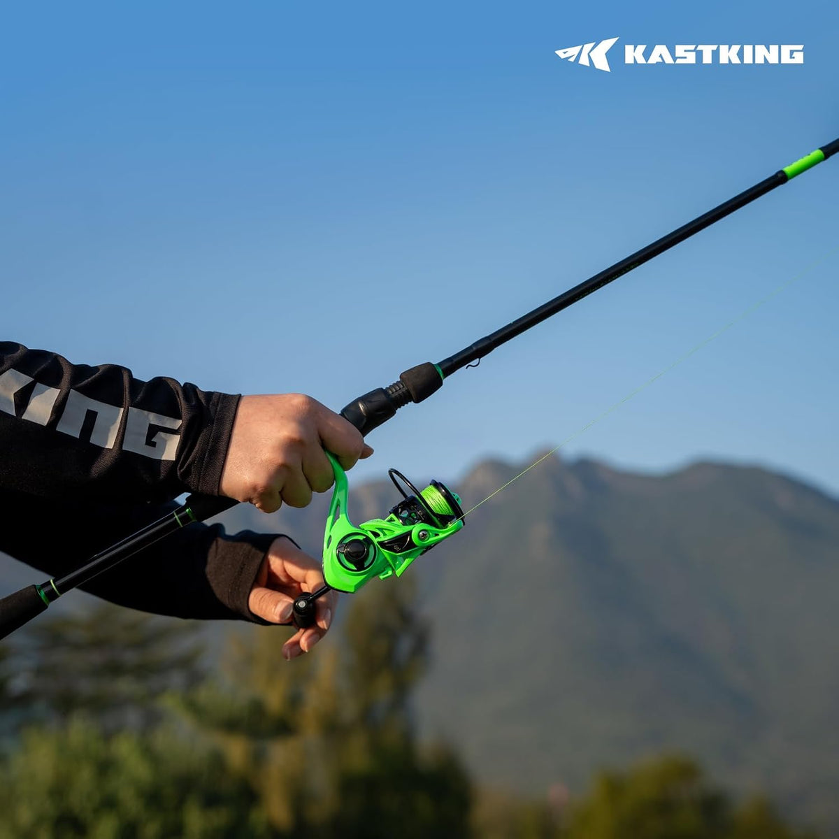 Cañas de pesca KastKing Zephyr con puntas dobles para spinning y casting, negras