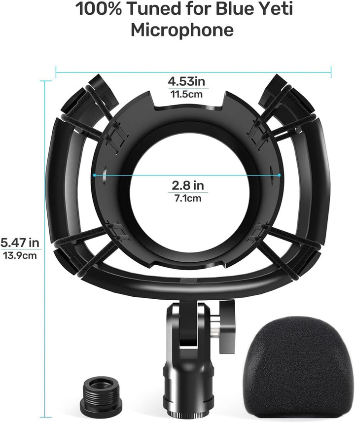 Etour Construido a medida para Blue Yeti Soporte de choque con filt...