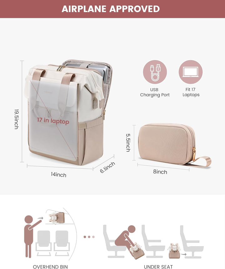 LOVEVOOK Mochila para laptop para mujer, mochila de trabajo convert...